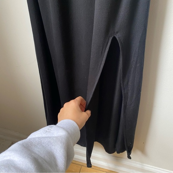 Athleta Black Halter Backless Dress Silk Blend Maxi Dress Size Small - Picture 5 of 13